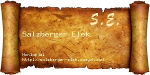 Salzberger Elek névjegykártya